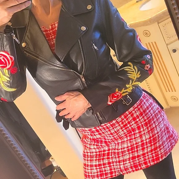 Self-Portrait Red & White Plaid Sleeveless Halter Mini Dress, Sz 0 - Picture 8 of 17